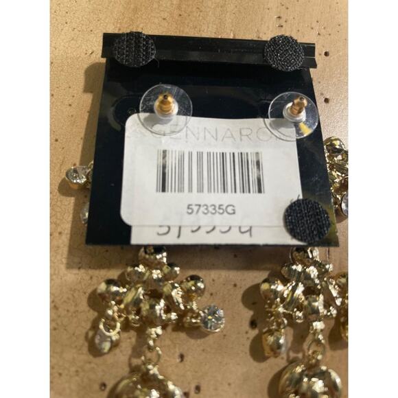 g by Gennaro Clear Chandelier Dangle Drop Pierced Earrings Gold-Tone - Picture 7 of 7